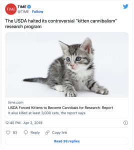 USDA ends cat experiments