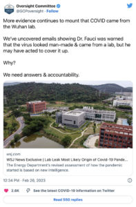 Lab Leak Caused COVID