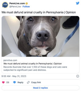 Defund Animal Cruelty Pennsylvania
