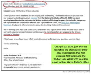 WCW Ends Wuhan Funding 