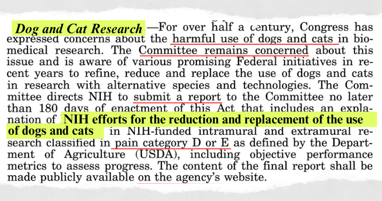NIH Spending Bill Report
